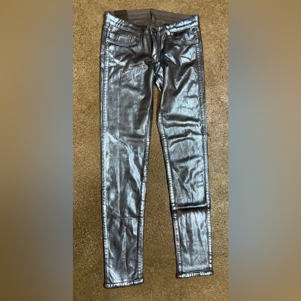 Bleulab super soft gray suede /metallic blue reversible jean